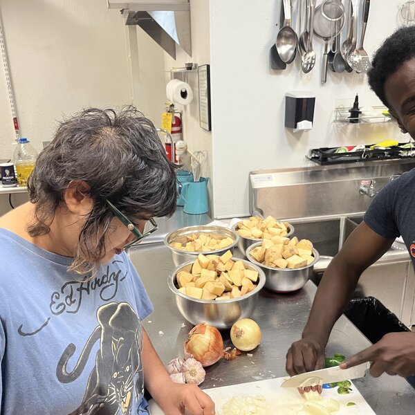 Volunteers Prepping Food