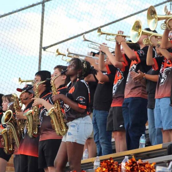 In the stands during a football game