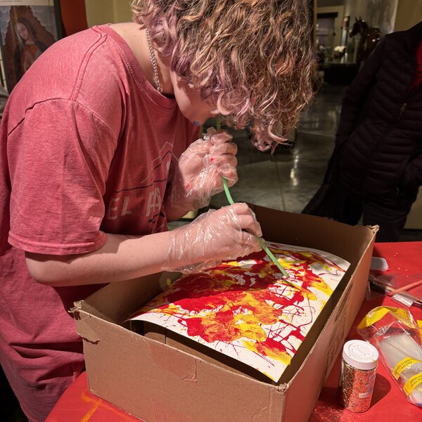 Lunar New Year Lanterns (Paint Pouring/Blowing)