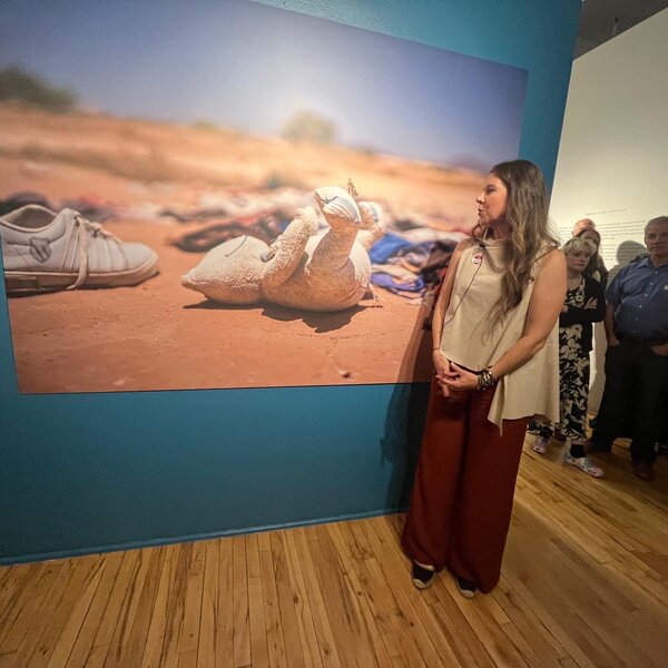 Monica Lozano presenting her photos in Museo de las Americas, Denver CO