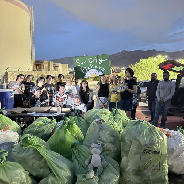 SCP Litter Pickup at Haddox Family Park in Central with EA SEEDS club from UTEP.